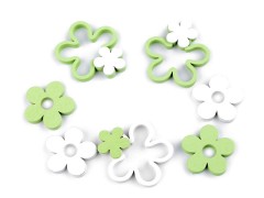  Fa virágok 24 db - Zöld-fehér Esküvői díszítés