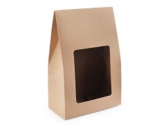 Papírdoboz natural ablakkal - 10 db/csomag Ajándék csomagolás