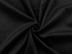 Elasztikus sima bársony anyag - Fekete 