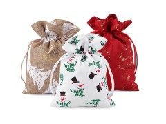 Ajándék karácsonyi jutazsák - 14 x 19 cm Ajándék csomagolás