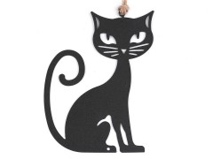 Fekete fém macska akasztáshoz Fém-,mágnes kellék