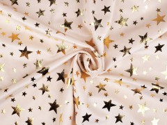 Dekorációs bársony lurex csillagokkal - Krém Karácsonyi textil
