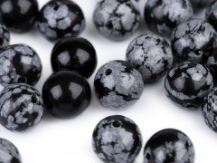 Ásványi gyöngyök Obsidián pelyhely - 11 db/csomag Ásvány, igazgyöngy