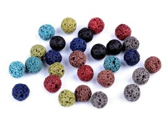Ásványi gyöngyök természetes láva színekben - 12 db/csomag Gyöngy-,gyöngyfűző