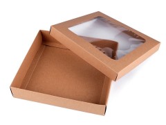 Papir doboz ablakkal - 21 x 23 cm Ajándék csomagolás