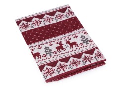 Karácsonyi anyag - len imitáció Karácsonyi textil