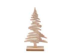             Fa karácsonyfa glitterekkel - 19 cm 