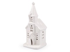             Porcelán világító templom - 23 cm Dekoráció