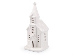             Porcelán világító templom - 23 cm dekoracio