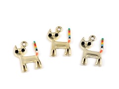 Fém medál macska 14x21 mm - 3 db Medál-, bross