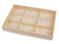 Fa doboz 9 rekeszes tolófedéllel - 21 x 29,7 cm Tárolás,tisztítás