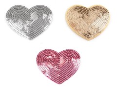 Felvasalható foltok flitteres szív 