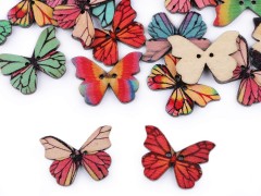 Fagomb pillangó dekorációs - 10 db/csomag Fa,üveg dísz-, kellék