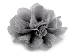 Szifon virág 80 mm - Szürke Medál-, bross